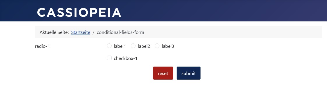 Formular mit keiner Auswahl