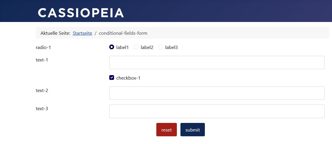 Formular mit zweiter Auswahl