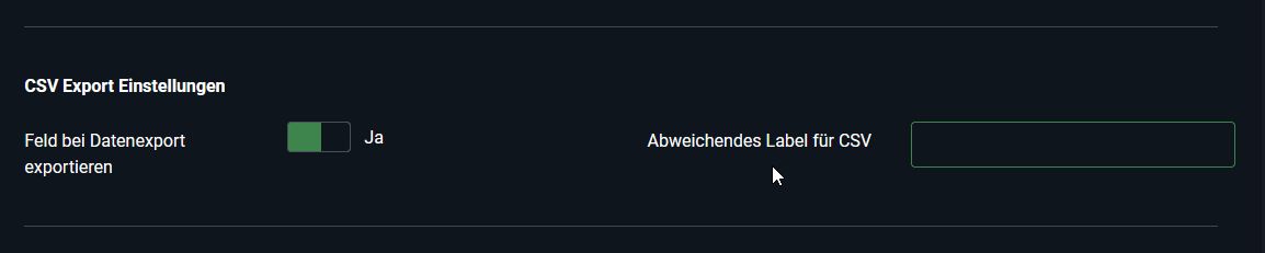 Individuelle Feldlabel