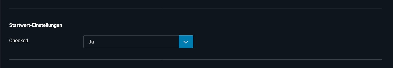 Parameter Startwert-Einstellungen
