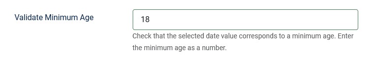 Validation of the minimum age