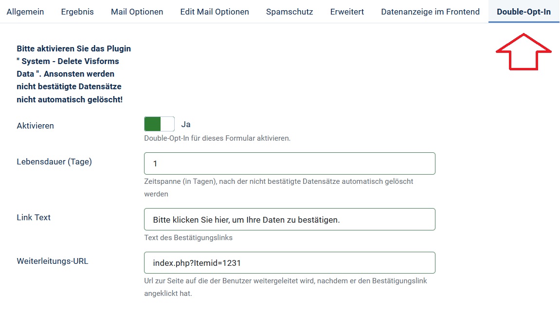 Double Opt in Options