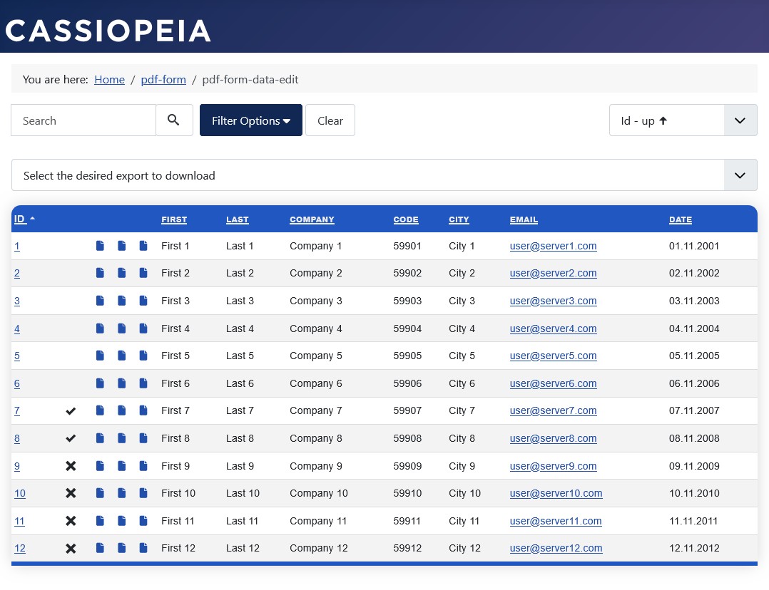 Data view in the frontend: Access right to change the data status of your own data.