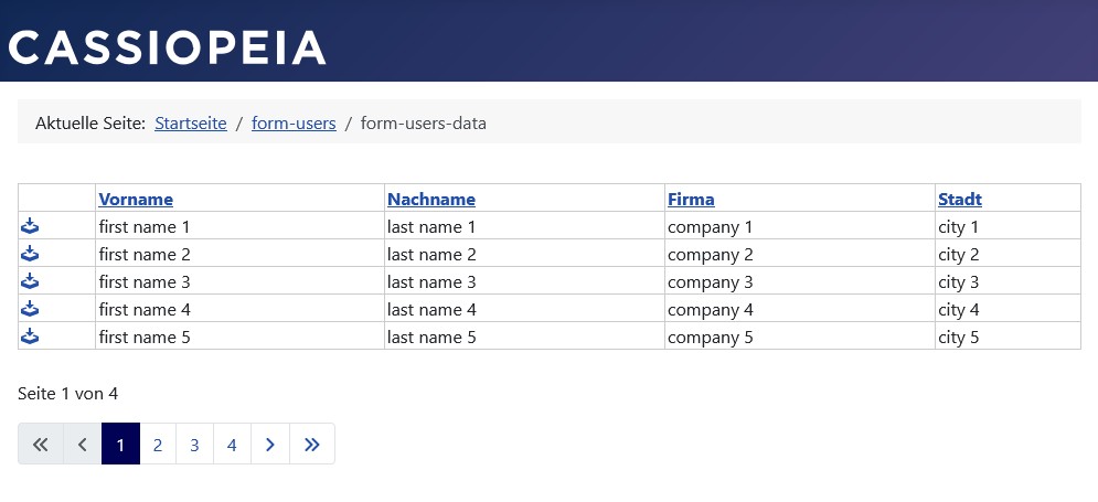 Daten-Listen-Ansicht