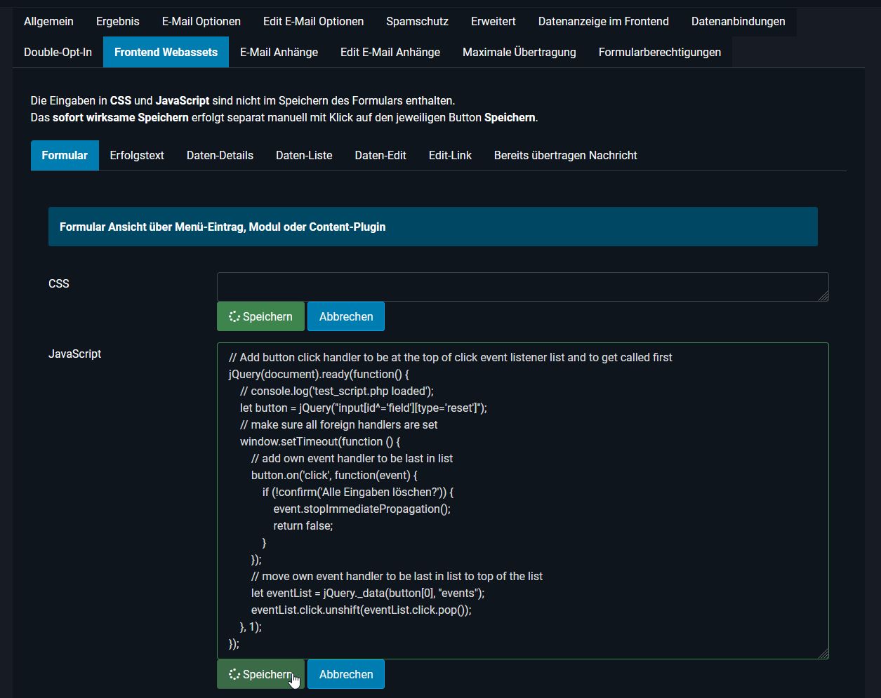 Formular-Konfiguration