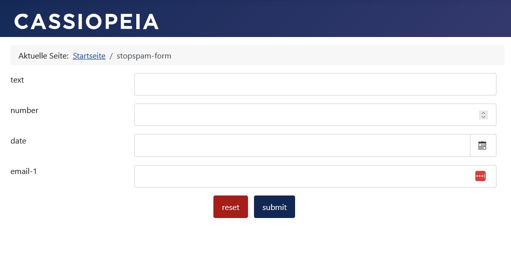 Empty form: A spambot honeypot has been set up.