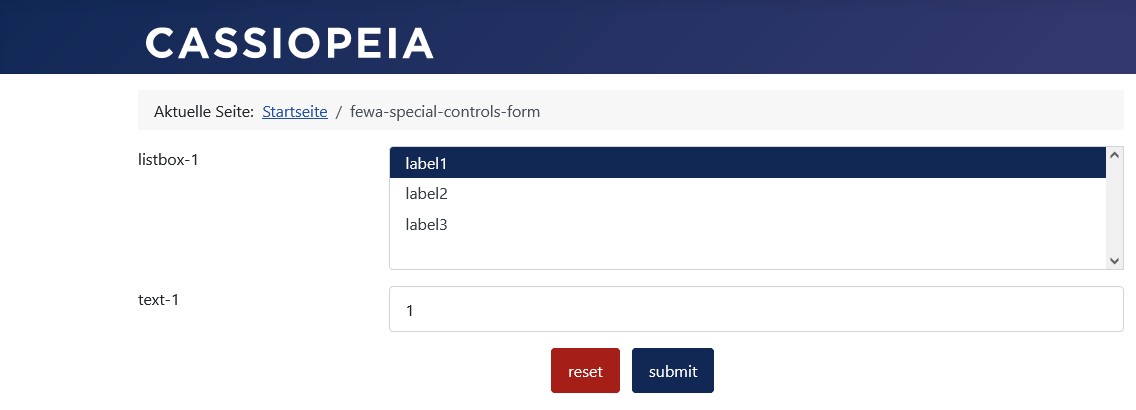 The form: 1 option selected