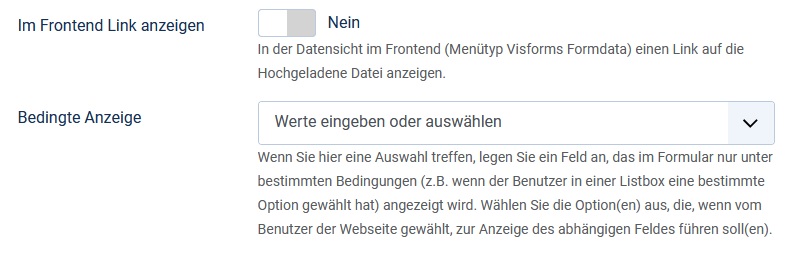 Im Frontend Link anzeigen: Nein