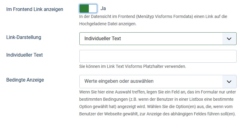 Edit-Feld zur Angabe des benutzerdefinierten Textes