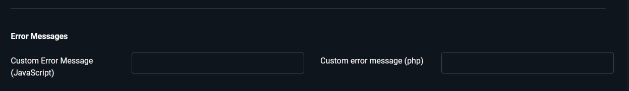 User-defined error messages