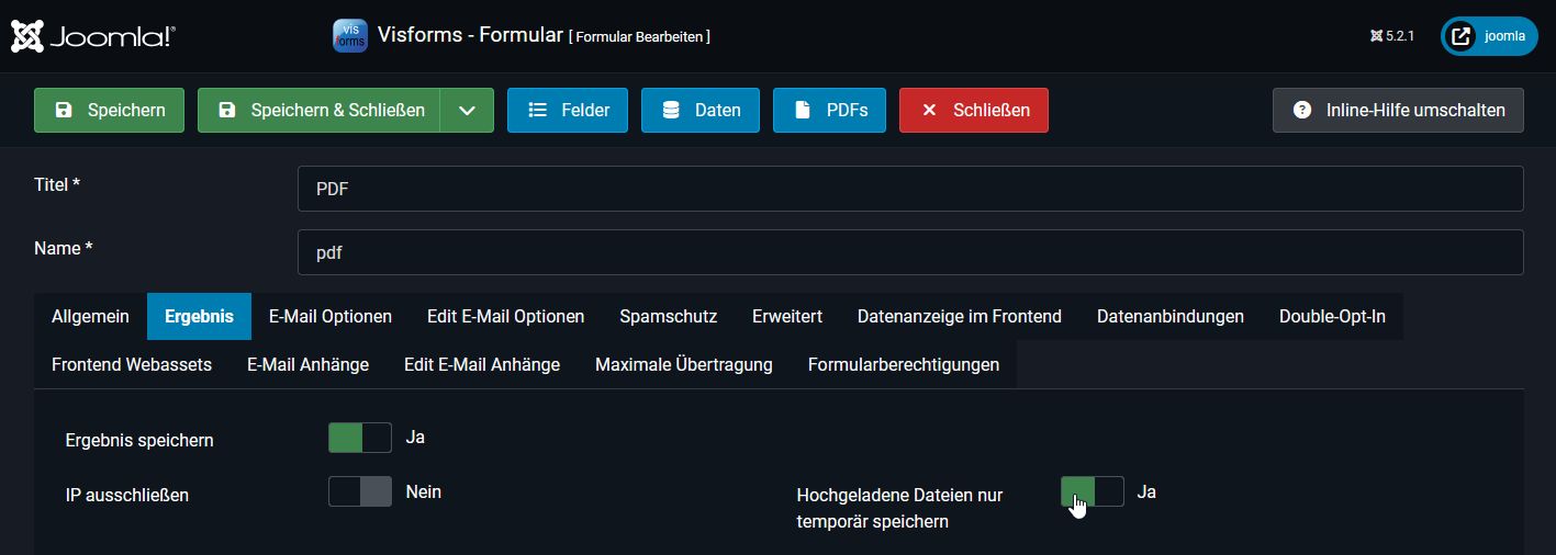 Hochgeladene Dateien nur temporär speichern