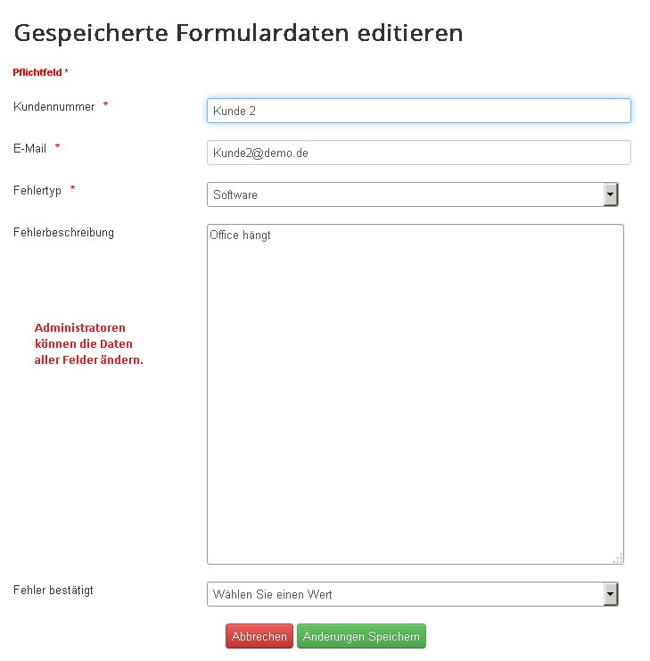 Edit data view for group administrator Edit data view for group administrator