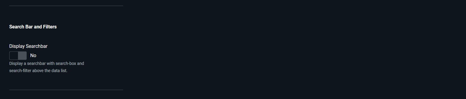 Do not show search bar