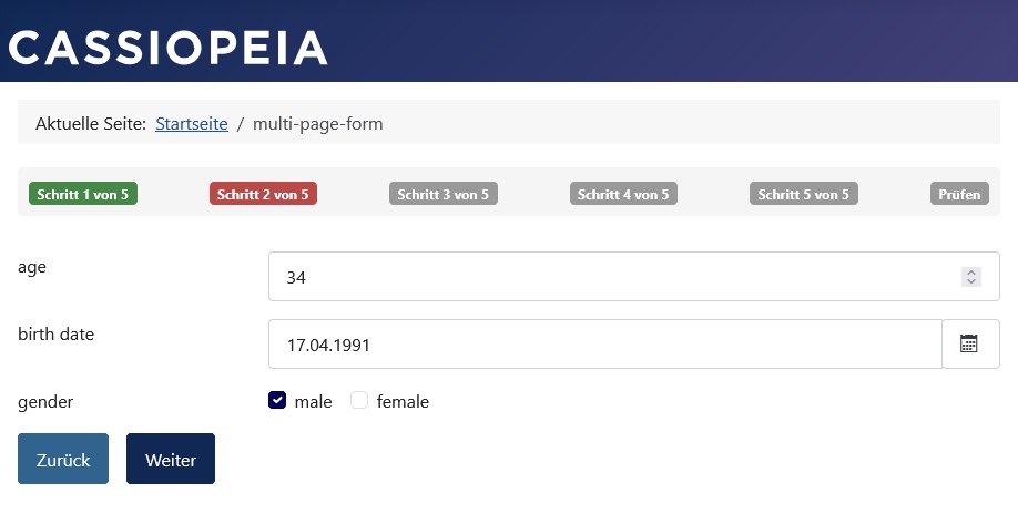 Linke Button Ausrichtung auf einer mittleren Seite
