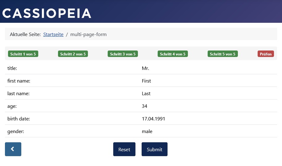 Default Button Ausrichtung auf der Zusammenfassung