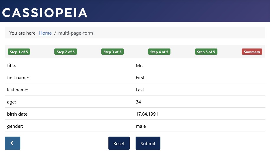 Default button alignment on the summary