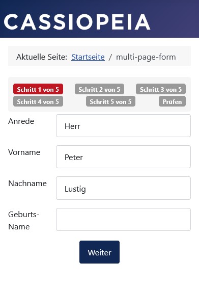 Platzsparende Fortschrittsanzeige ist ausgestellt