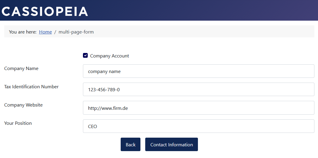 Form without progress indicator