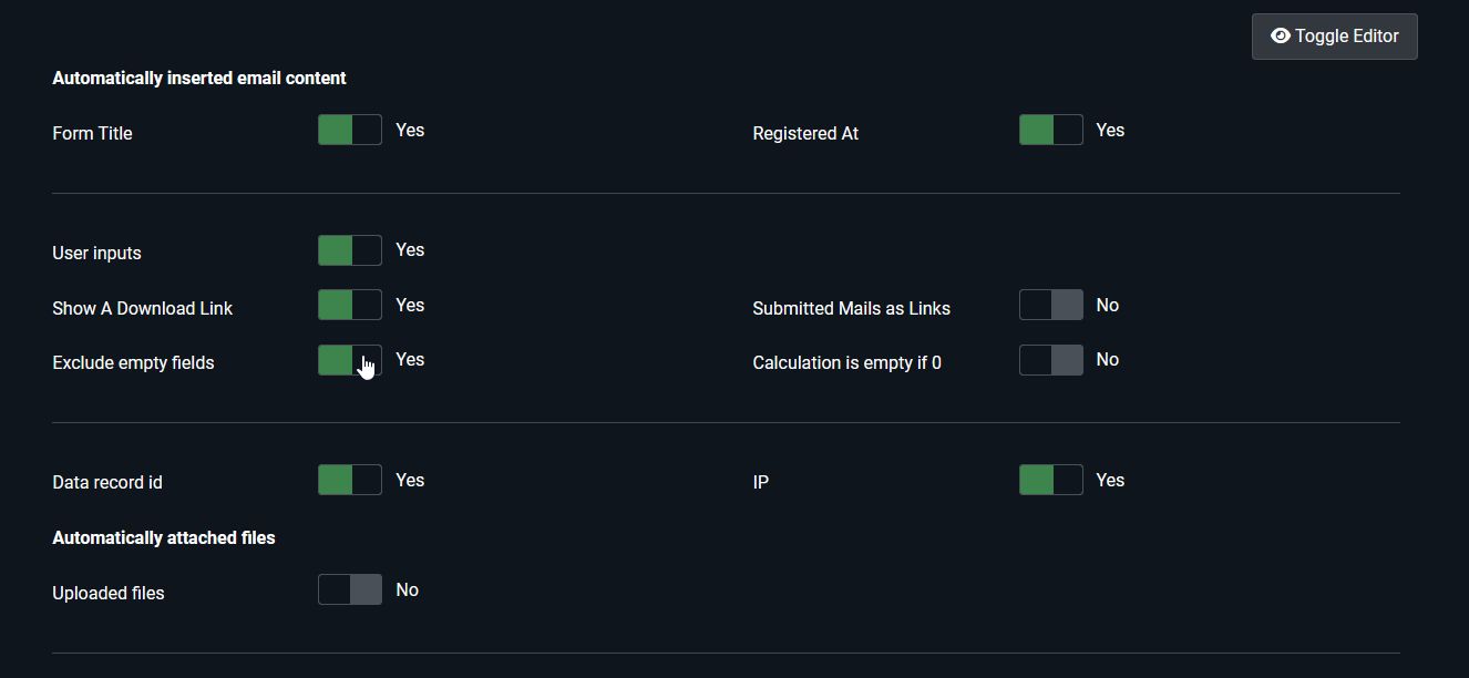 Avoidance with auto-inserted email content