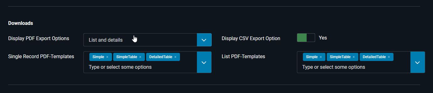 PDF Export Options