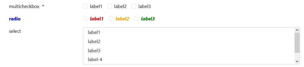 The radio field in the form