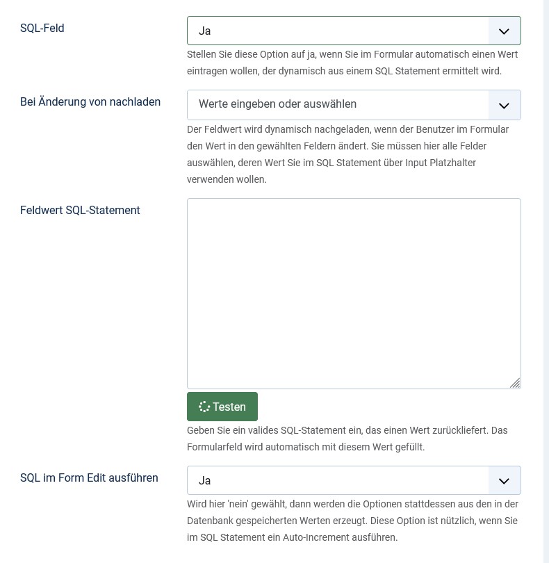 SQL-Statement für aktualisierte Feld-Werte
