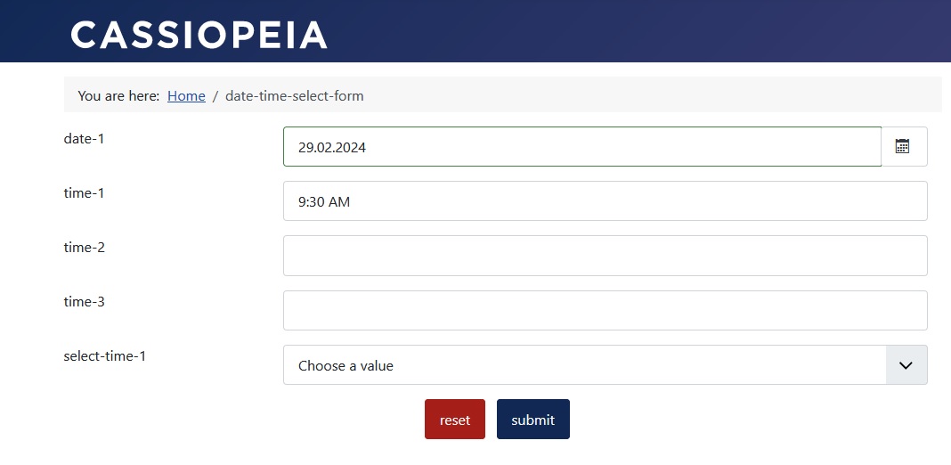 Time field with time format 'AM/PM'