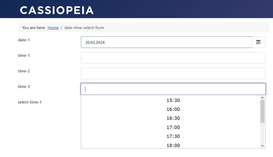 Today selected as date