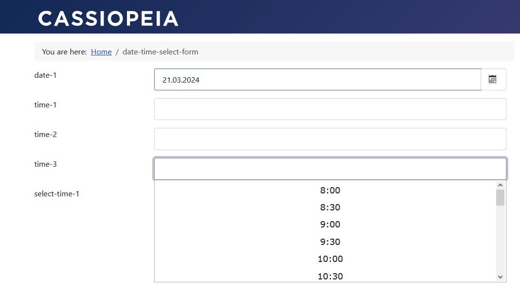 Tomorrow selected as date