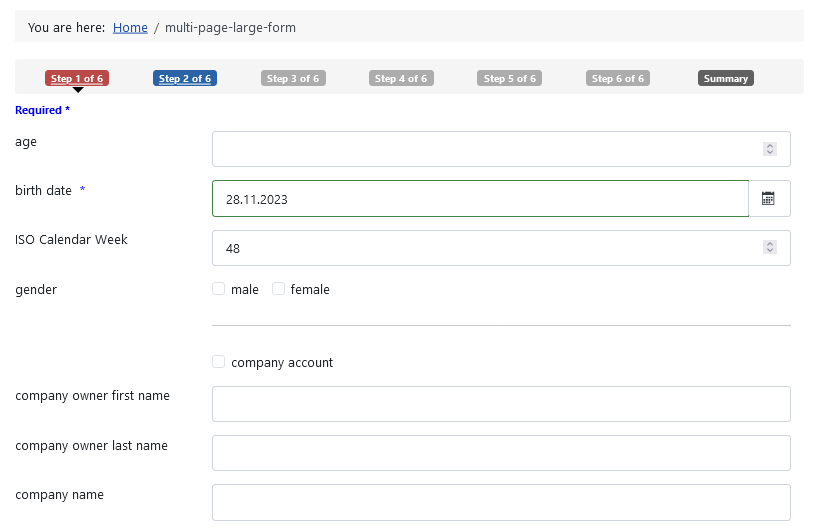 Filled date field