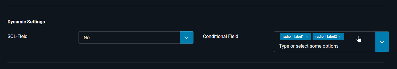 Dynamically conditional field radio-1 Dynamically conditional field radio-1
