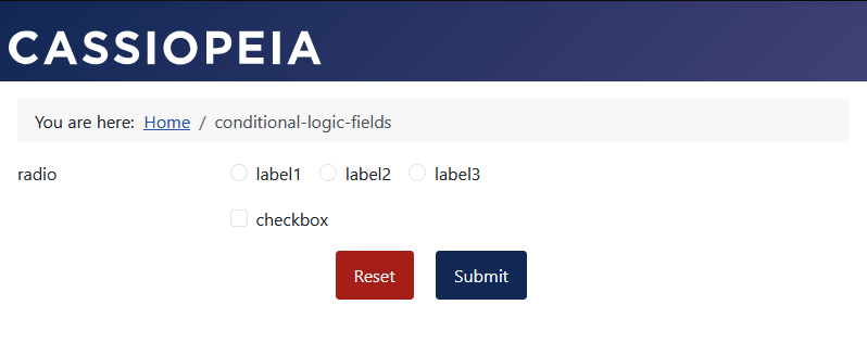 Formular mit keiner Auswahl