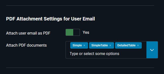 PDF of the user email