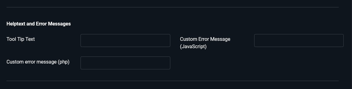 User-defined error messages